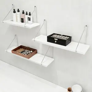 Three-Piece Wall-Mounted Floating Shelves, Wall Mount Organizer, Minimalist Natural Wood Style, Includes Three Sizes, Perfect for Decor & Storage