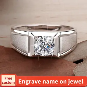 S925 Sterling Silver Frosted Man's Ring Crown Synthetic Moissanite fashion jewelry accessory woman girl promise ring-212(20%)