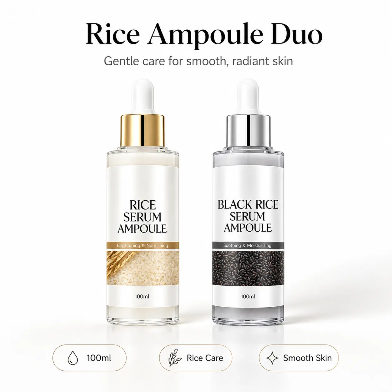 Glow Rice Peel Shot Ampoule – Mild Exfoliator for Face & Body, Slough Dead Skin & Clear Blackheads, Comfort-Focused Skin Peeling Care