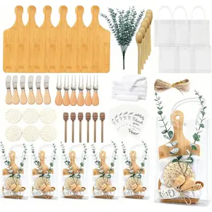 67Pcs Baby Shower Prizes Charcuterie Boards Bulk for Guests Bamboo Cheese Board Gift Set Mini Cutting Boards Wedding Bridal Party Favors for Valentine's Day Housewarming Christmas Birthday, 6 set