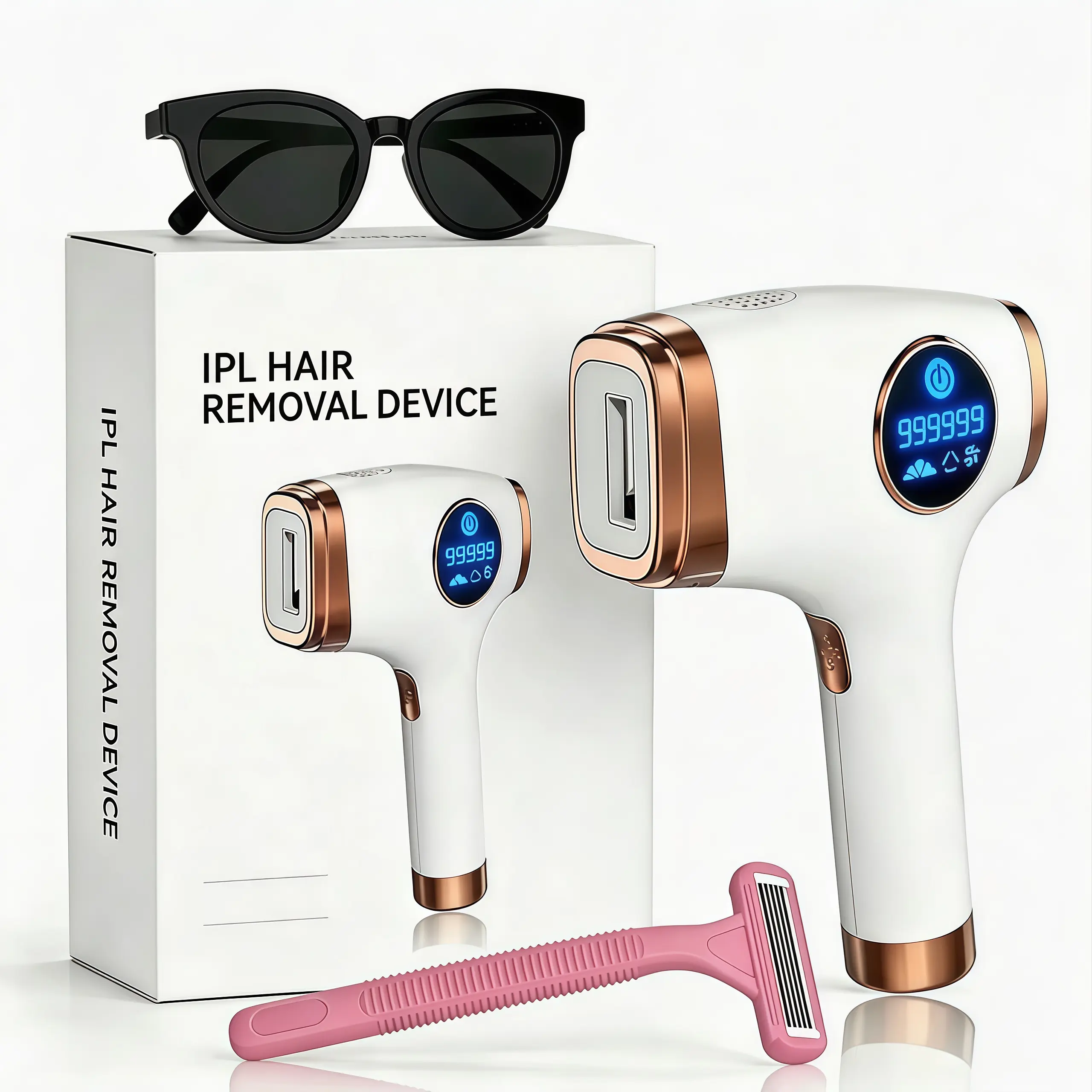 IPL Hair Removal Device with Ice Cooling for a Painless At-Home Treatment, 5 Adjustable Modes for Flawless Smooth Legs & Sensitive Bikini Line Routine, Abs, Good Hair Remover, At-Home Use, Long Lasting