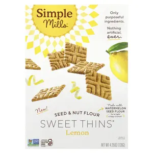 Simple Mills Seed & Nut Flour, Sweet Thins®, Lemon, 4.25 oz (120 g)