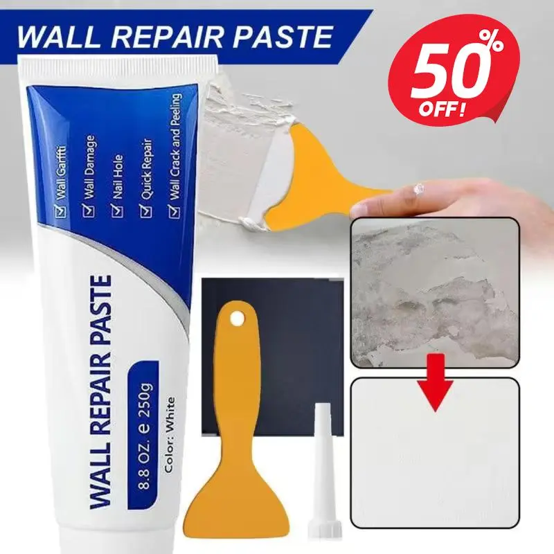 Drywall Patch Repair Kit, 250g Wall Mending Agent, Multi-functional Quick-drying Wall Repair Paste, Adhesive, Heavy Duty, Concrete Sealant Waterproof, Self Adhesive
