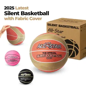 Silent Indoor Basketball, Colorful Fabric-Covered, No Inflation Needed, Noise-Free, Not Vacuum Compressed, Safe for All Ages, Ideal for Home & Hooper Training