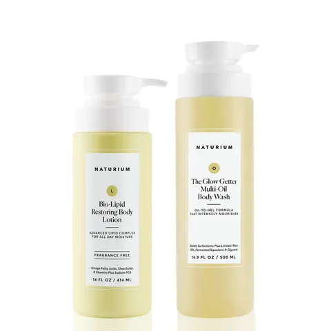 Naturium The Glowing Body Bundle - Glow Getter Multi-Oil Body Wash & Bio-Lipid Restoring Body Lotion Body Lotion Set Body Kits