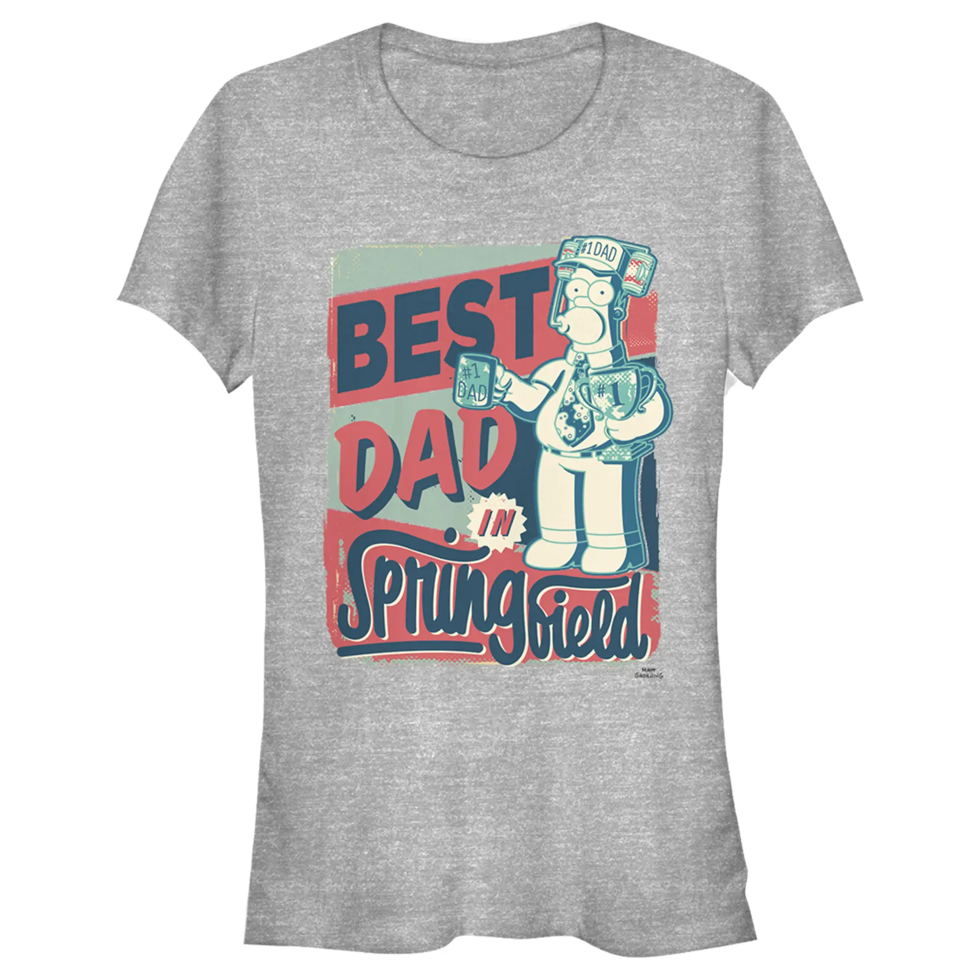 Juniors Womens The Simpsons Father's Day Homer Simpson Best Dad in Springfield T-Shirt