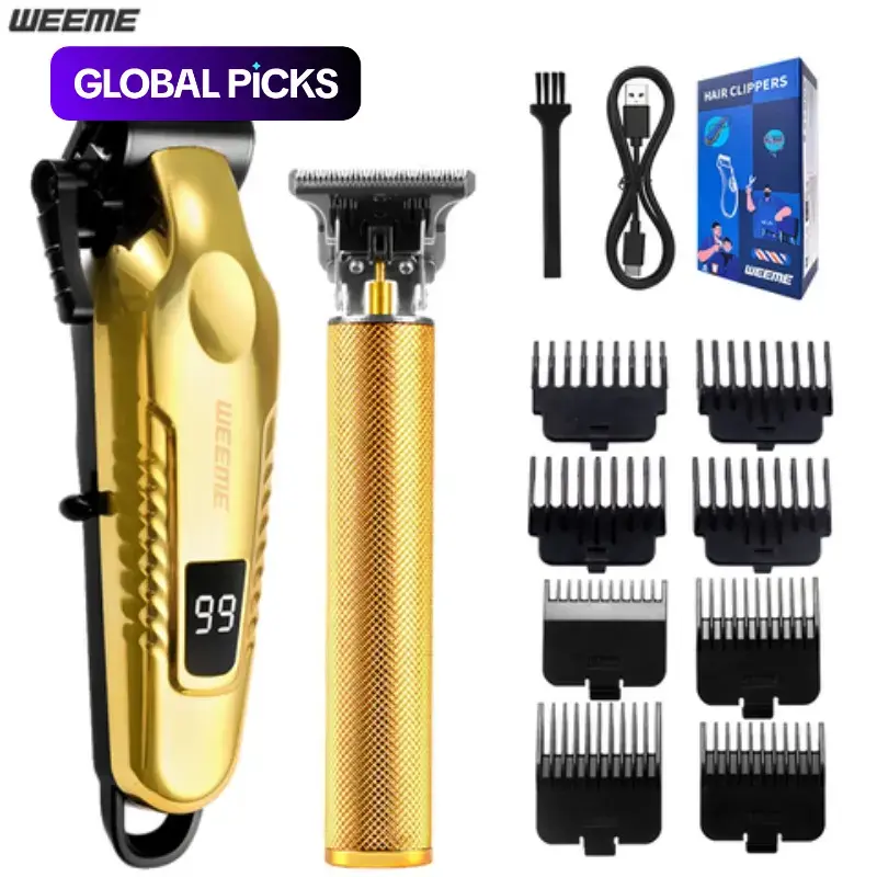 Men's WEEME Electric Beard Hair Set, 2/3/4 Counts Rechargeable Trimmer Kit with USB Charging and T-Head Design, Great Gift for Fathers, Husbands and Boyfriends #GLOBAL PICKS