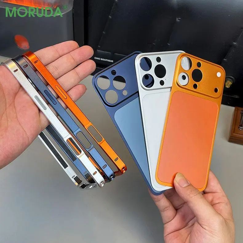 Original Alloy Frame Case For iPhone 13 14 15 16 Pro Max Instantly Transform 17 Pro Max Large Window Backplane Protective Film