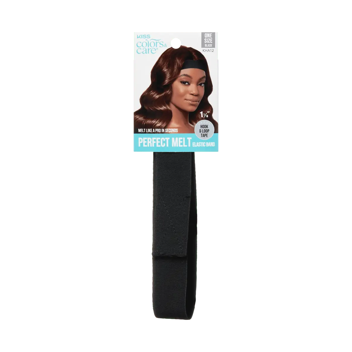 Kiss Colors & Care Perfect Melt Elastic Band - Black, 1-1/8"