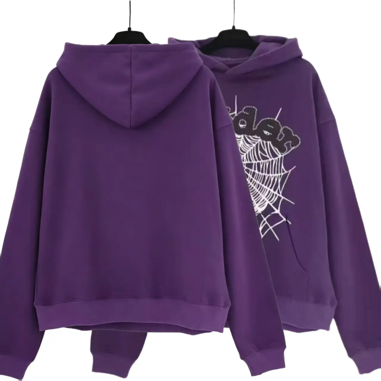 Men's Hip Hop Spider Web Pattern Graphic Alphabet Print Harajuku Vintage Hoodie Long Sleeve Street Wear Top For Both Men And Women Oversized Hoodies Casual Fashion Knitwear Pullover