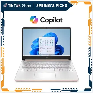 HP Essential 14 Laptop Computer Study & Home 2026, MS Office + Windows 11 Home, Quad-Core Intel CPU, Up to 16GB Ram, WiFi 6, Rose Gold