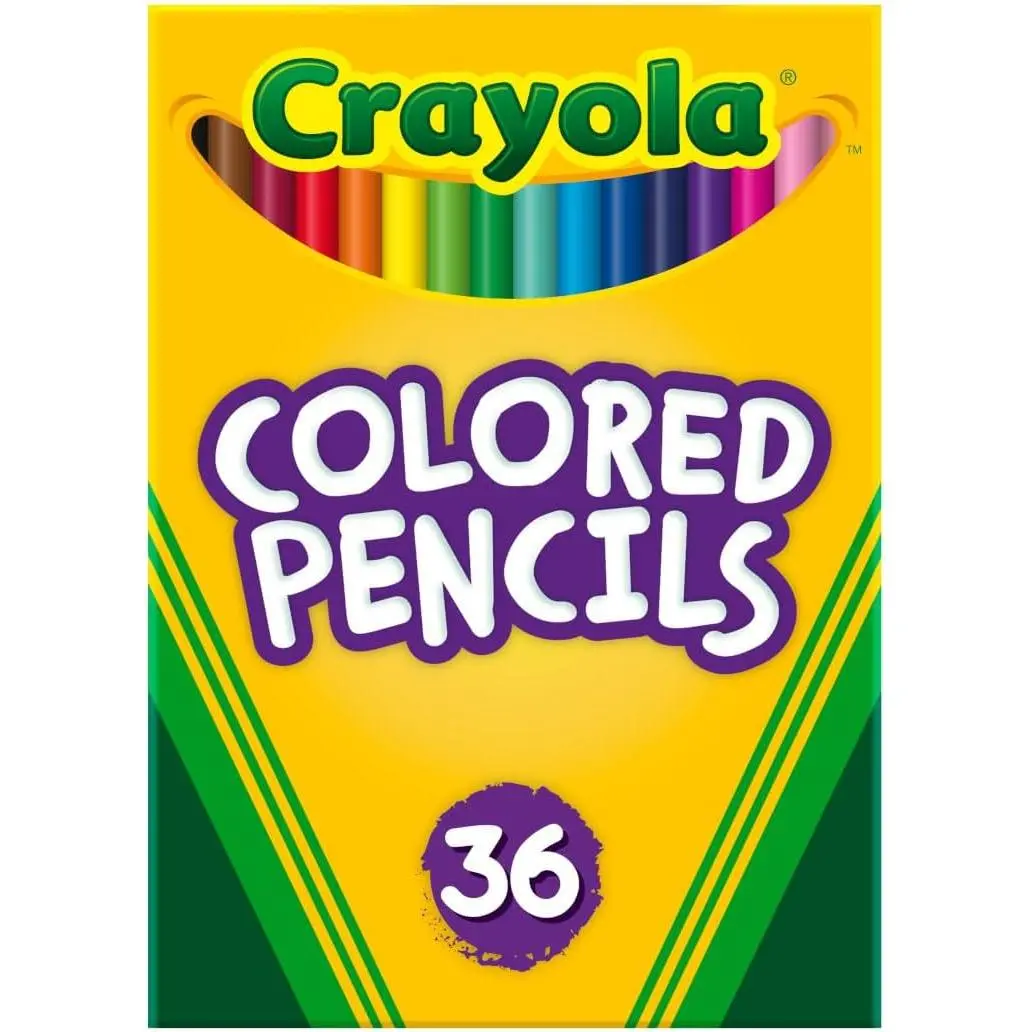 Colored Pencils (36ct), Kids Pencil Set, Back to School Essentials, Must Have Classroom Supplies for Kids, Pre-Sharpened Coloring Book Pencils, 3+