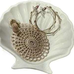 Shell and Starfish Concrete Jewelry Dishes - Unique Coastal Decor for Home and Office