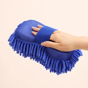 Microfiber Car Wash Sponge Non-Scratch Two-Sided Chenille Mitt for Cars Trucks SUVs Boats RVs Gentle Cleaning Tool
