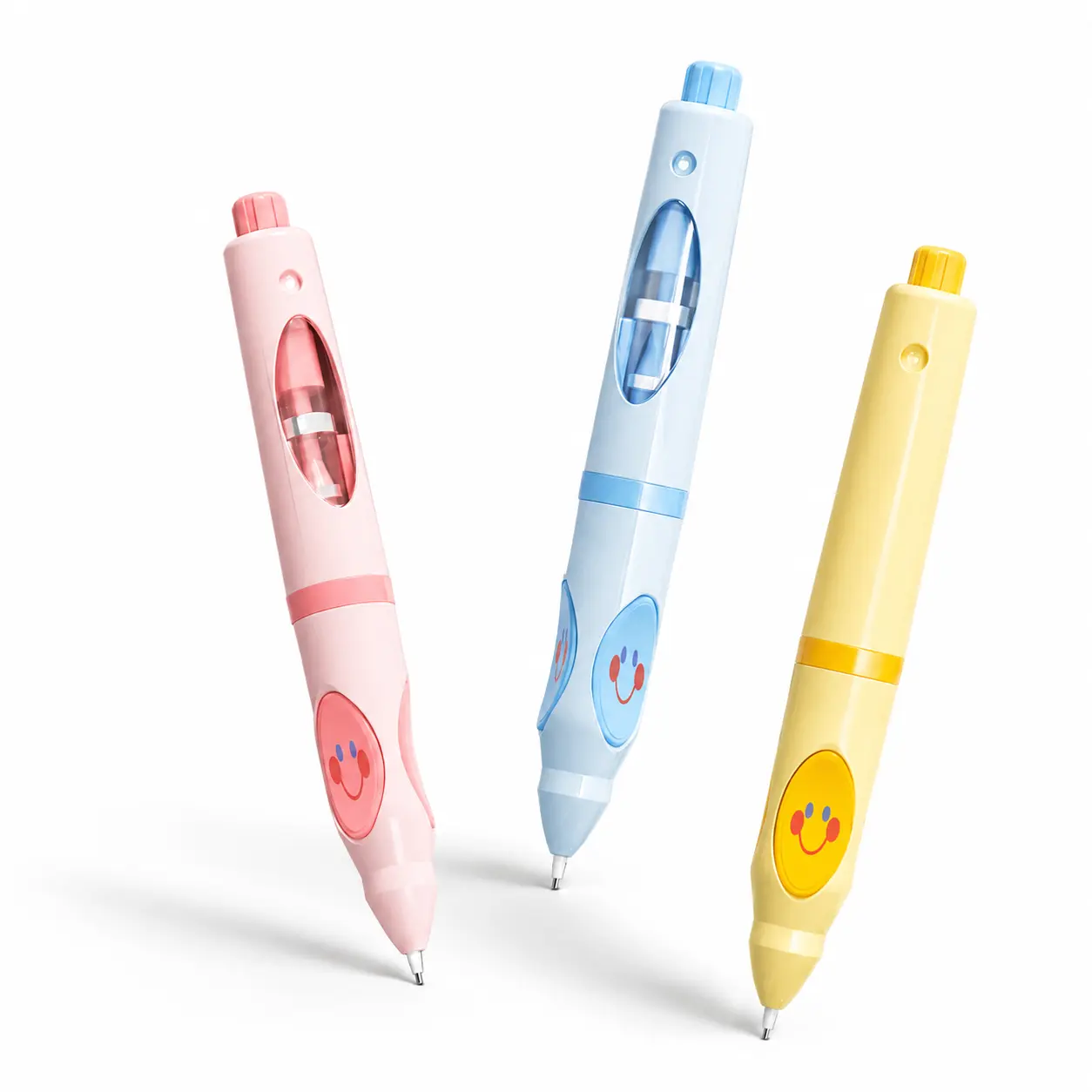 Children's Refillable Correction Pen with Ergo Grip - Back-to-School Office Stationery for Students, Corrects Writing Posture, Includes 12 Refills