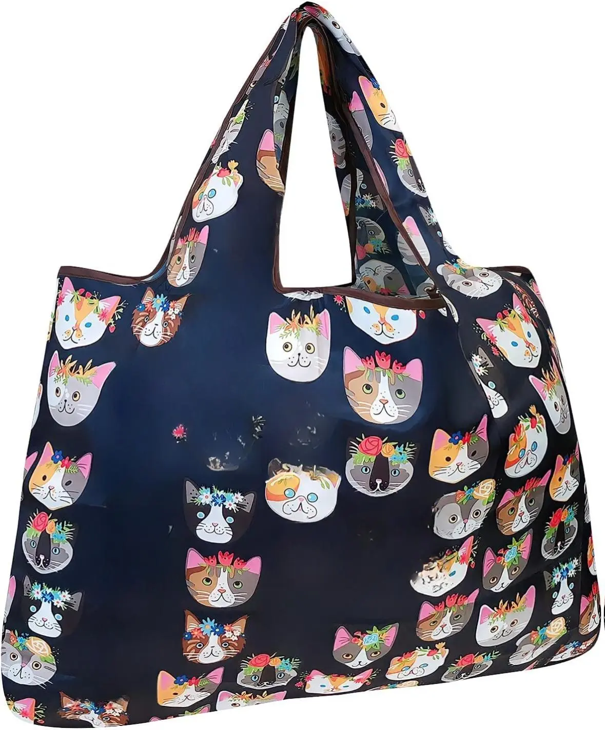 Large Foldable Tote Nylon Reusable Grocery Bags