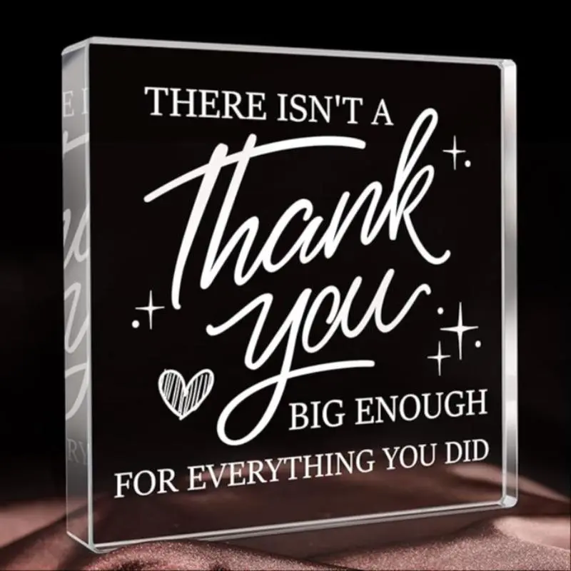 Clear Acrylic Plaque, Acrylic Signage Plaque, Thank You Gift for Teacher, Boss, Friend, Coworker, Friendship Gift, Home Decor, Office Decor, Signs, Home Decor Products