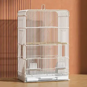 Durable Iron Cage - Wrought Iron Bird Cage with Impact-Resistant Construction, Removable Tray, Portable Top Handles, Easy-Clean Design for Indoor, Outdoor Home Bird Care