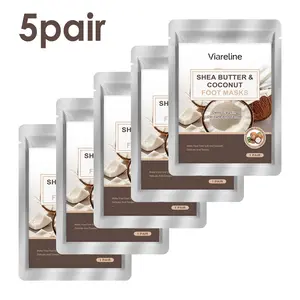 5 Pairs Coconut Foot Mask, Moisturizing Feet Mask, Moisturizing Non-Greasy, Rich in Hydrating Essence, Winter Hand and Foot Care, Ideal Gift for Friends and Mothers