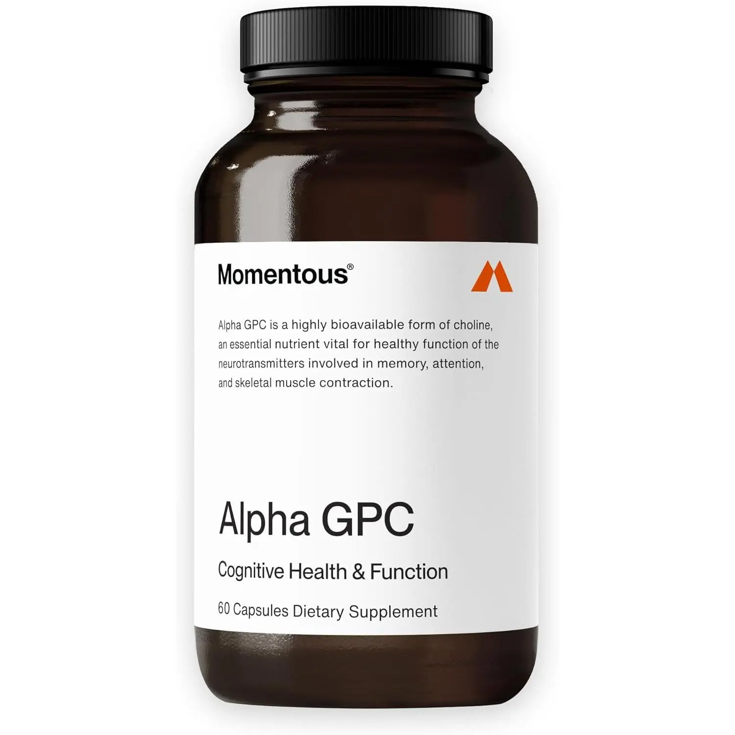 Momentous Alpha GPC Dietary Capsules - Supplement Routine Brain Optimization Vitamins, Brain Health, Cognitive & Muscle Support, Minerals-Infused, NSF Certified for Sport, Non-GMO, Gluten-Free, Hypoallergenic, Non-Toxic, 60 Servings, Brain Optimization Vi