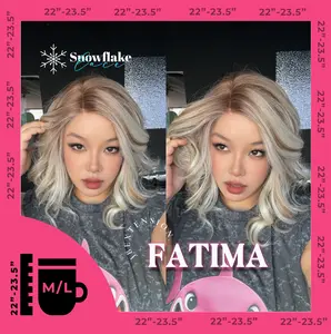JBEXTENSION 12 Inches Blonde Curly Pre-Cut Side Part Snowflake Lace Frontlace Glueless Wig FATIMA SNOWFLAKE【BENDY EAR TABS】- M/L
