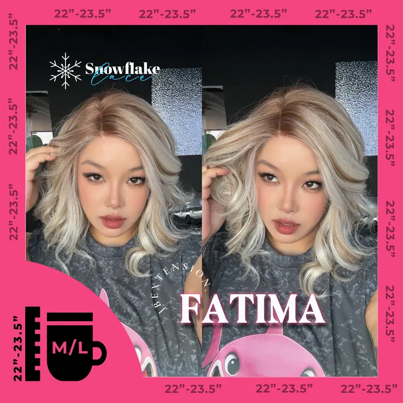 JBEXTENSION 12 Inches Blonde Curly Pre-Cut Side Part Snowflake Lace Frontlace Glueless Wig FATIMA SNOWFLAKE【BENDY EAR TABS】- M/L