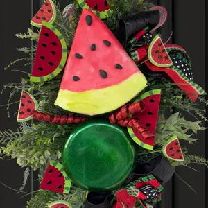 Colorful Lightweight Floral Watermelon Sweet Slice Swag, Festive Wreath & Party Decor for Summer Home Supplies