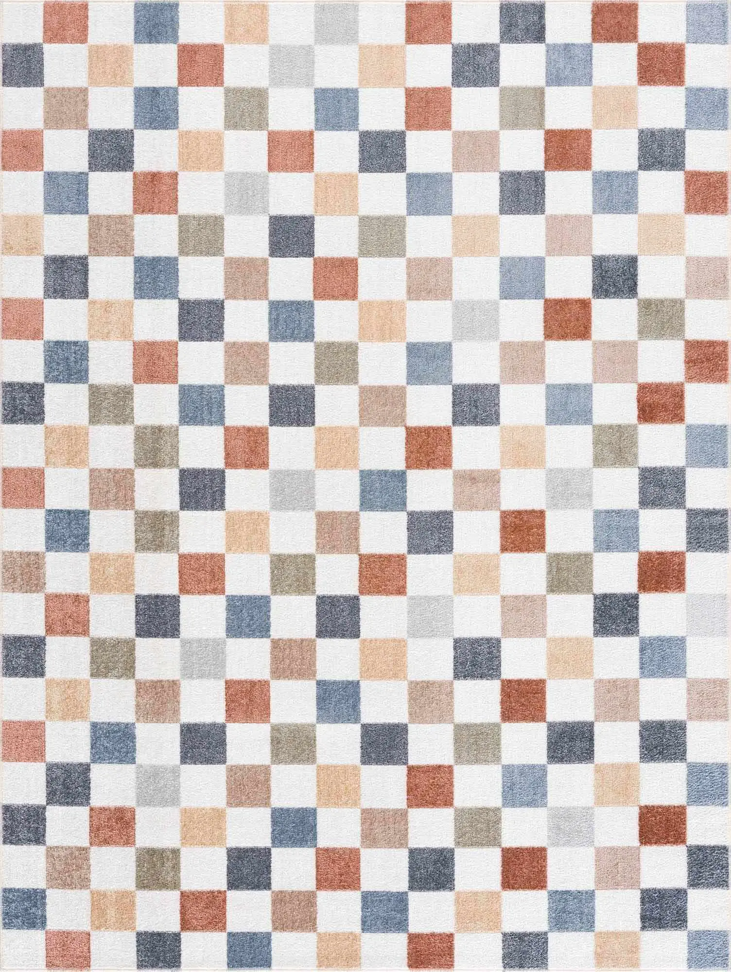 Pastel Plaid Checkered Area Rug - 1-Piece Colorful Pattern Rectangle Indoor Use Machine-Washable Home Decor Textile Carpet, Checkered Area Rugs, One-Piece