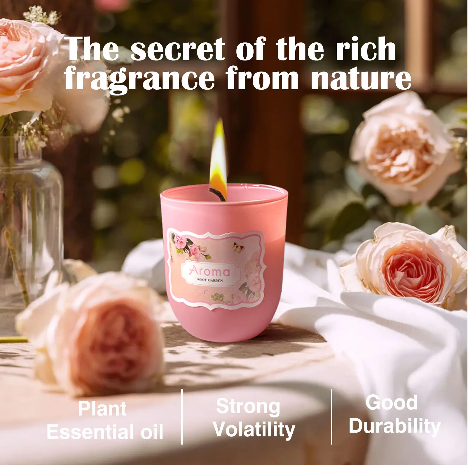 Non-Toxic Cozy Aromatherapy Candle - 1-Piece 11.29 oz/320g Feminine Blush Pink Modern Design Style Decoration, 30h Burn Time, Daily Calm Living Home Freshener, Anti-Stress Birthday Gift