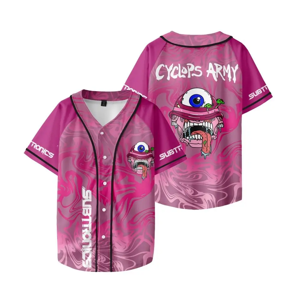 Subtronics Cyclops Army Rave Jersey ️ Pink Liquid Swirl Dubstep Festival Baseball Jersey | Trippy Riddim EDM Streetwear
