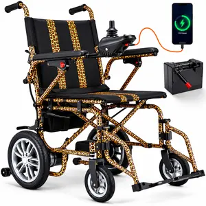 Lightweight Electric Wheelchair for Adults, Foldable Wheelchair for Adults,360W Dual Motor Motorized Wheelchair with 15 Miles Long Travel Range, Maximum Speed 4MPH, Support 286 lbs