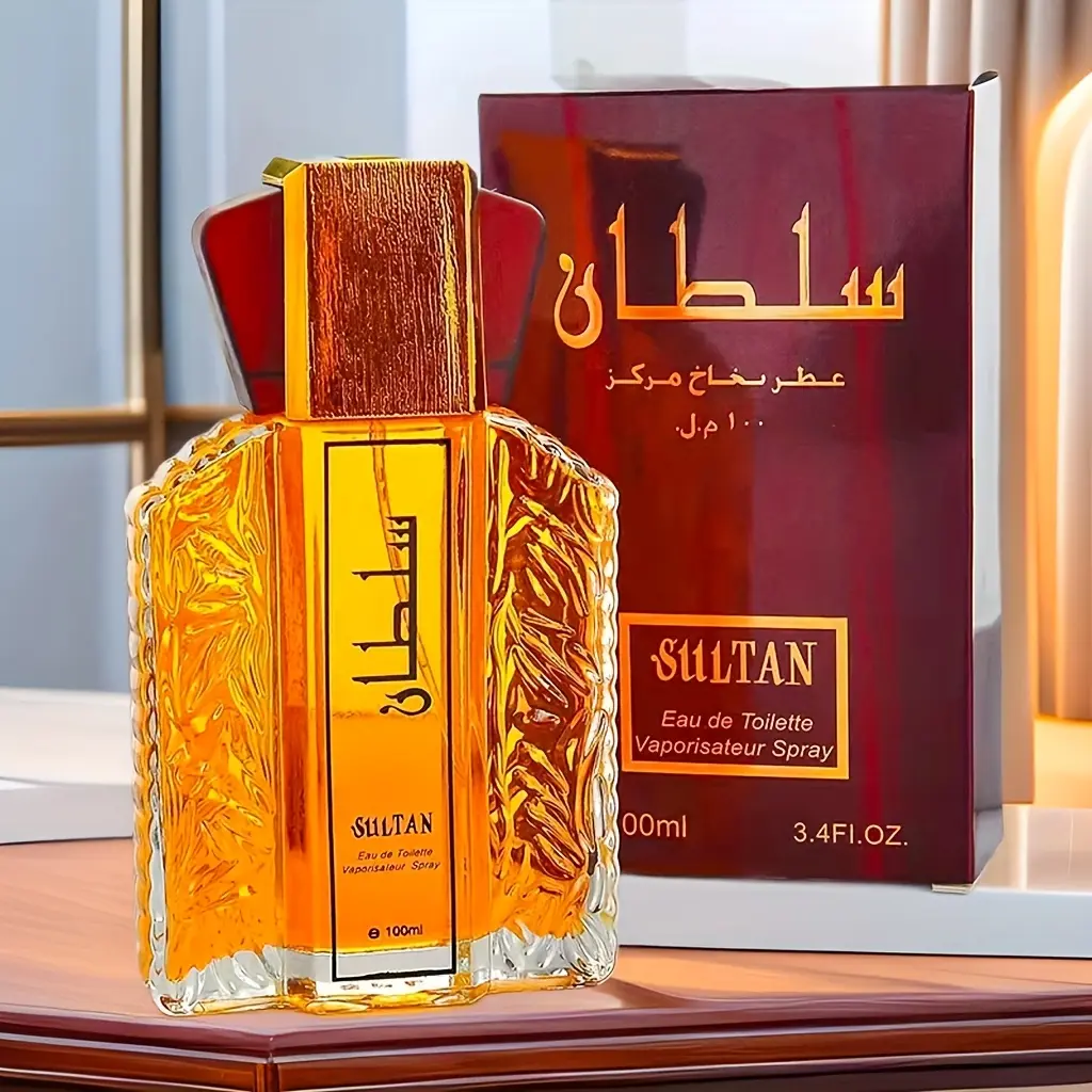 Men's Arabian Eau de Toilette Spray - Masculine Oriental Scent with Warm Oudh Opens into Smooth Jasmine, Bergamot Top, Cardamom Bergamot, Citrus, Paraben-Free, Clean Lift, 3.4 fl oz Glass Non-Aerosol, Natural, Heat & Humidity Resistant, Adults
