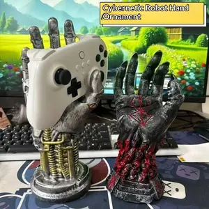 Cyberpunk Mechanical Hand Ornament, Raging Hand Ares Game Controller Stand, Ring Holder Hook, Photography Prop, Anime Accessory