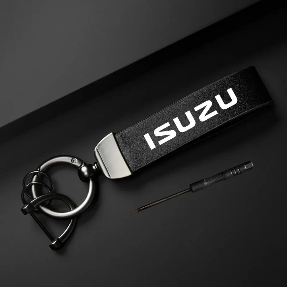 Car Keychain, Key Fob, PU Leather Stylish Keychain, Simple Design Car Interior Decoration Accessories, Car Key Chains, Keyrings for Keys for Isuzu D-MAX D MAX Dmax I II WFR VAN NFR ATV TROOPER