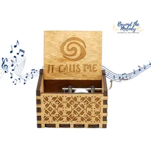 Beyond The Melody Moana " It Calls Me" Wooden Music Box Hand-Cranked Musical Keepsake for Kids & Travel Lovers Eco-Friendly & Compact Design