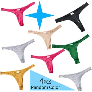 2PCS/3PCS/4PCS Men's triangle underwear knitted nylon breathable and elastic low waist T-shaped back underwear suitable for all seasons, sizes availa M-XXL