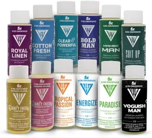 Sample Pack, Liquid Laundry Detergent, 5x Ultra Concentrated, Tough Stains Remover, Long Lasting Scent (2 FL OZ X 12)