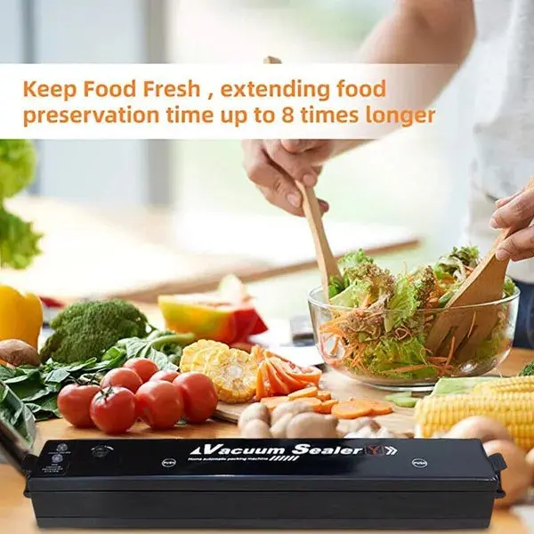 Household Kitchen Smart Vacuum Sealer - Easy-to-Use Bagged Food Preservation Appliance for Various Sizes, Low Noise, Tight Seal, Effortlessly Preserves Your Food, Home-Use Vacuum Sealers
