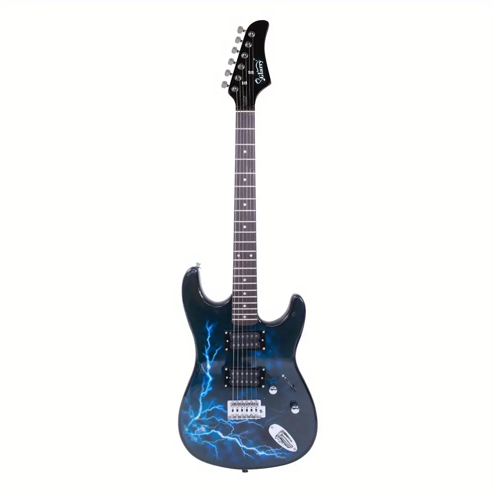 Glarry GST-E Right-Hand Electric Guitar - Basswood Body, Double Pickup, 123.45oz/3500g, 39.37x12.99x2.36 Inches, Silky Tone Balance, Stable Performance, Strap, Bag, Paddle Rocker, Cable, Wrench Tools, Ideal Gift for Friends, Supports Vocals Beautifully