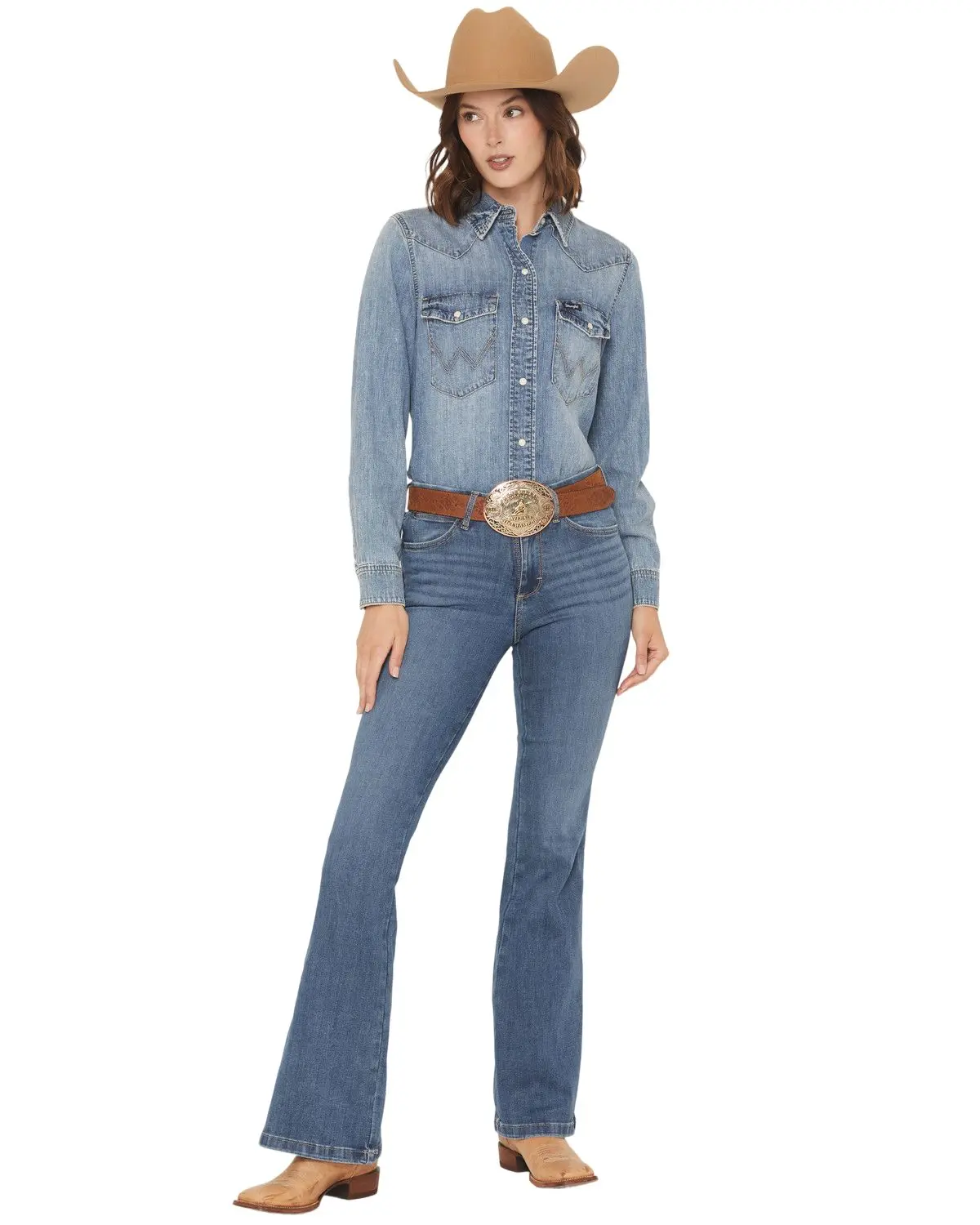 Wrangler Women's Women'S Elsie Medium Wash Bespoke High Rise Flare - 112367573