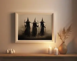 [SALE UP TO 50% - UNFRAMED] Witchy Decor Halloween Wall Art Printable Vintage Witch Halloween Rustic Halloween Decor Vintage Halloween print Vintage Witch Wall Art