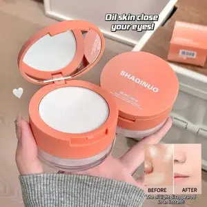 Dual Effect Semi-Transparent Powder, Long-Lasting Oil Control Waterproof, Lightweight Formula, Strong Concealment, Natural Blurring, Multi Use Makeup