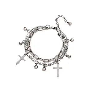 Elegant cross design bracelet made of durable, wear-resistant stainless steel, this skin-friendly wrist jewelry is a stylish everyday staple for women. It’s a versatile gift choice for women and girls, perfect for everyday looks and date occasions. Suitab