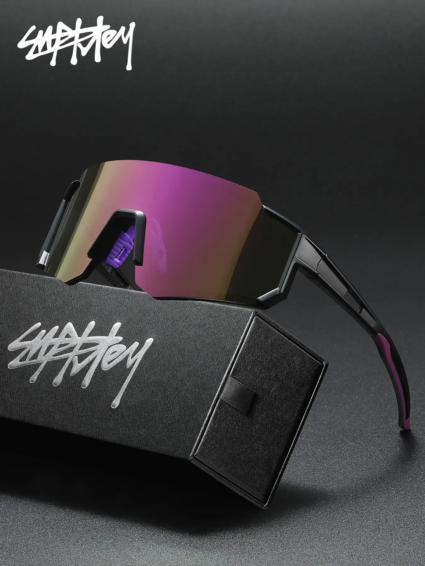 SUPKLEY Unisex Oversized Shield Outdoor Sports Sunglasses, Lightweight Windproof Design, UV Blocking And Anti Glare, Perfect for Cycling, Hiking and Daily Streetwear, Lightweight Sports Sunglasses