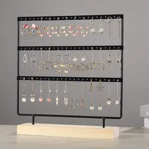 Multi-layer Jewelry Storage Rack, Wood Base Earring Display Rack, Jewelry Holder Organizer, Jewelry Organizer for Home Office, Jewelry Storage Unit