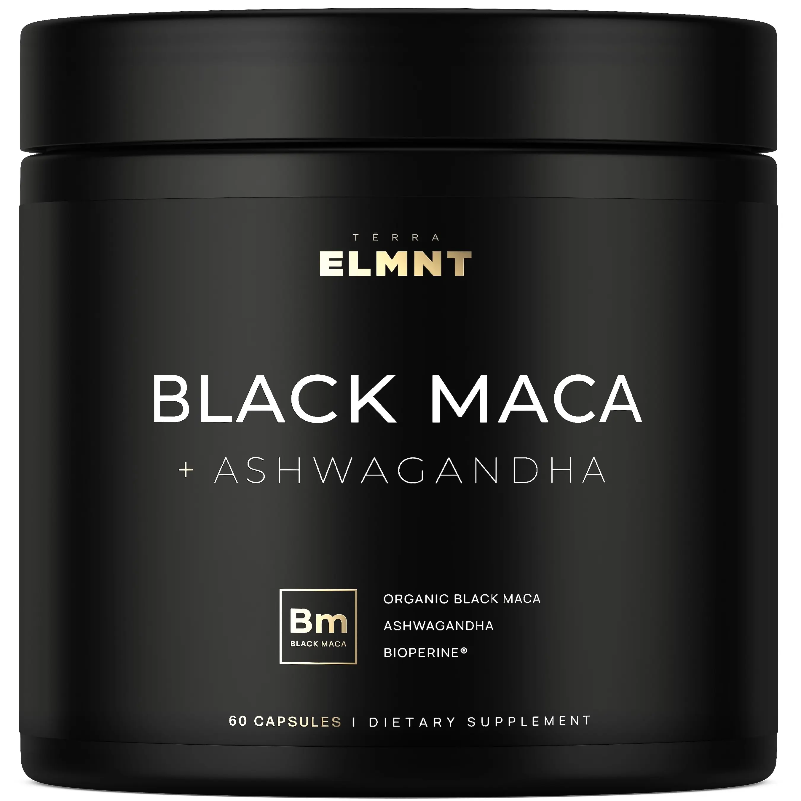 TERRA ELMNT Black Maca Root Supplement | Supports Energy, Stamina & Balance | Organic Maca with Ashwagandha Capsules