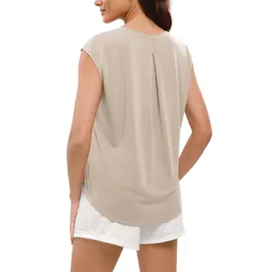 ODODOS Modal Soft Sleeveless Shirts for Women Crew Neck Yoga Tee Summer Flowy Workout Tank Tops Running Gym