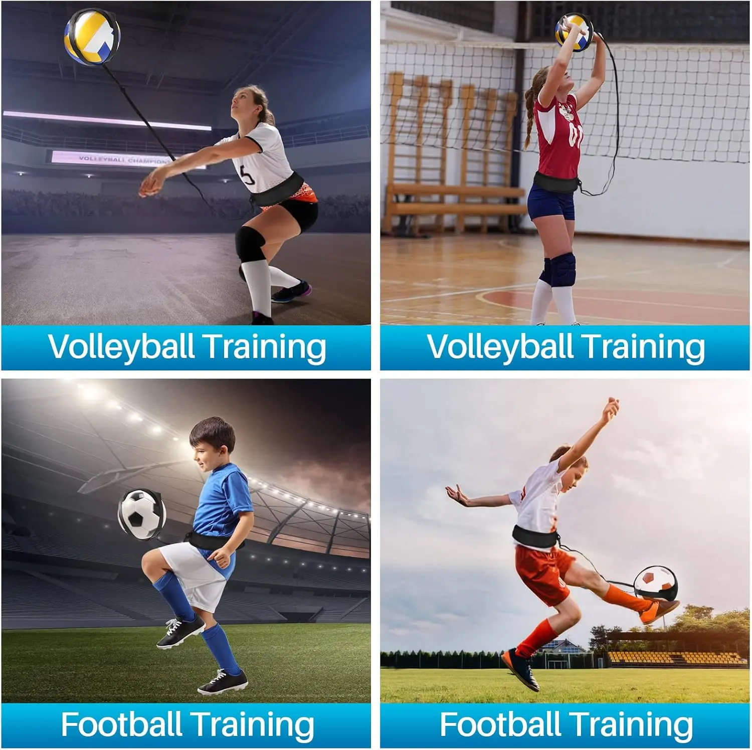 Volleyball Training Equipment Aid, Volleyball Training Rebounder Set, Solo Volleybal-l Trainer Improve Serving, Spiking, Passing for Beginners to Pros, Volleybal-l Gifts for Teen Volleyball Training Equipment Aid, Volleyball Training Rebounder Set, Solo Volleybal-l Trainer Improve Serving, Spiking, Passing for Beginners to Pros, Volleybal-l Gifts for Teen