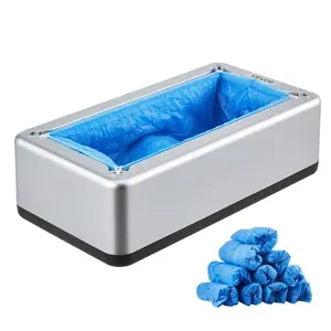 VEVOR Shoe Cover Dispenser, Automatic Shoe Film Machine with 1 Roll (600 Pcs) of Non - Slip Disposable Sole Membrane, Fits Size Up to US 11, for Home, Office, Lab, Factory, Hospital, Indoor Use, SilverVEVOR Super Brand Day