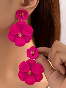 1 Pair Fashionable Simulation Flower Design Dangle Earrings, Casual Jewelry for Women, Trendy Jewelry Gift for Party and Daily Life, Trendy Jewellery Accessories